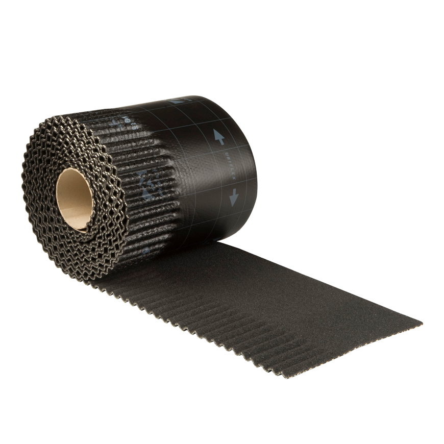 Ubbink Ubiflex loodvervanger, type Ribbel, zwart, b = 300 mm, l = 6 m 