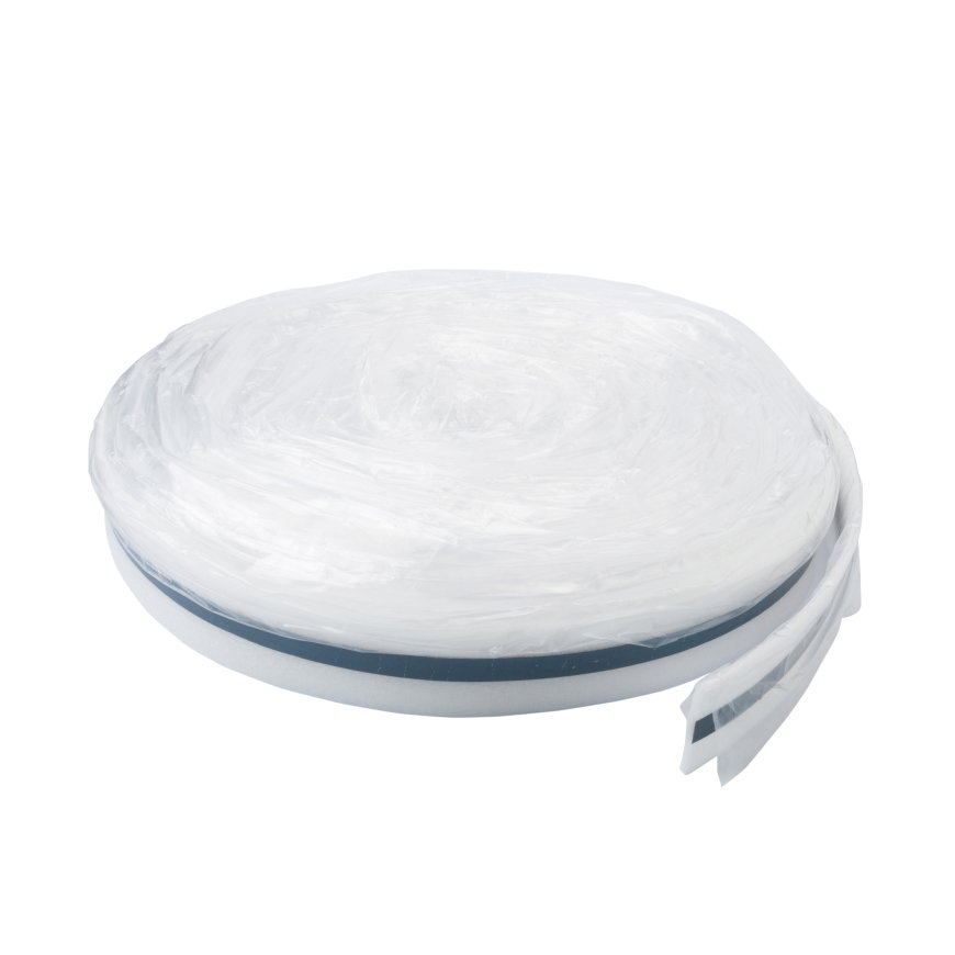 Miofoam randisolatie, type FK, d = 8 mm, b = 10 cm, l = 50 m, incl. folieflap en kleefstrook 