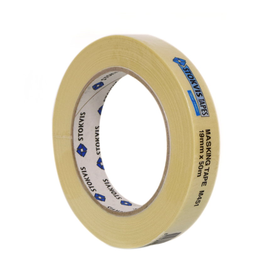 Stokvis papier afplak/schilderstape, type M451 CR, b = 38 mm, l = 50 m, cr&egrave;me 