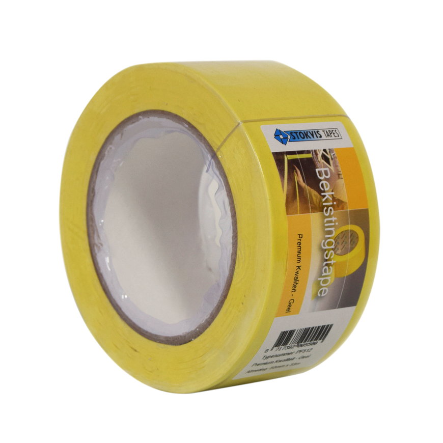 Stokvis pvc beton bekistingstape, type PF512 YE, b = 50 mm, l = 50 m, geel 