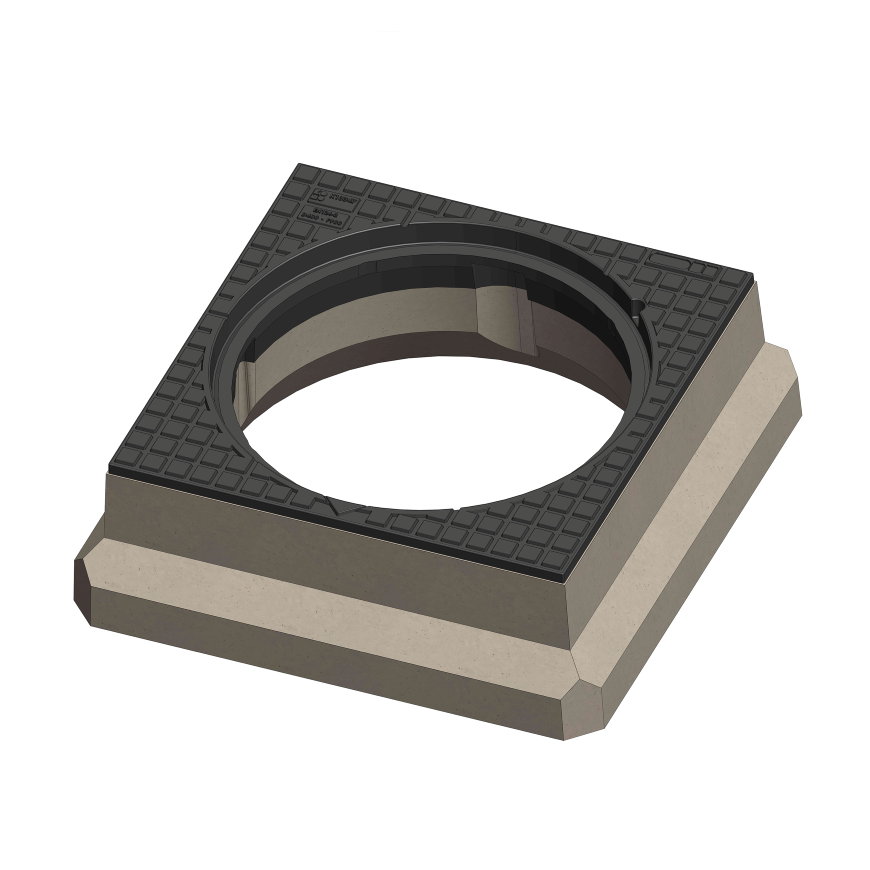 Putrand, type Basic SR 24, voor putdeksel d = 520 mm, opschrift RW, D400, 640 x 640 x 240 mm 