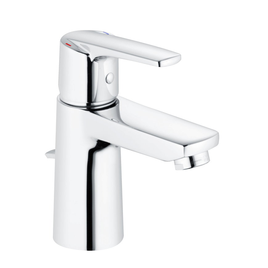 Wastafelmengkraan, serie Alpha 300, hendel, laag model, chroom, 3/8"
