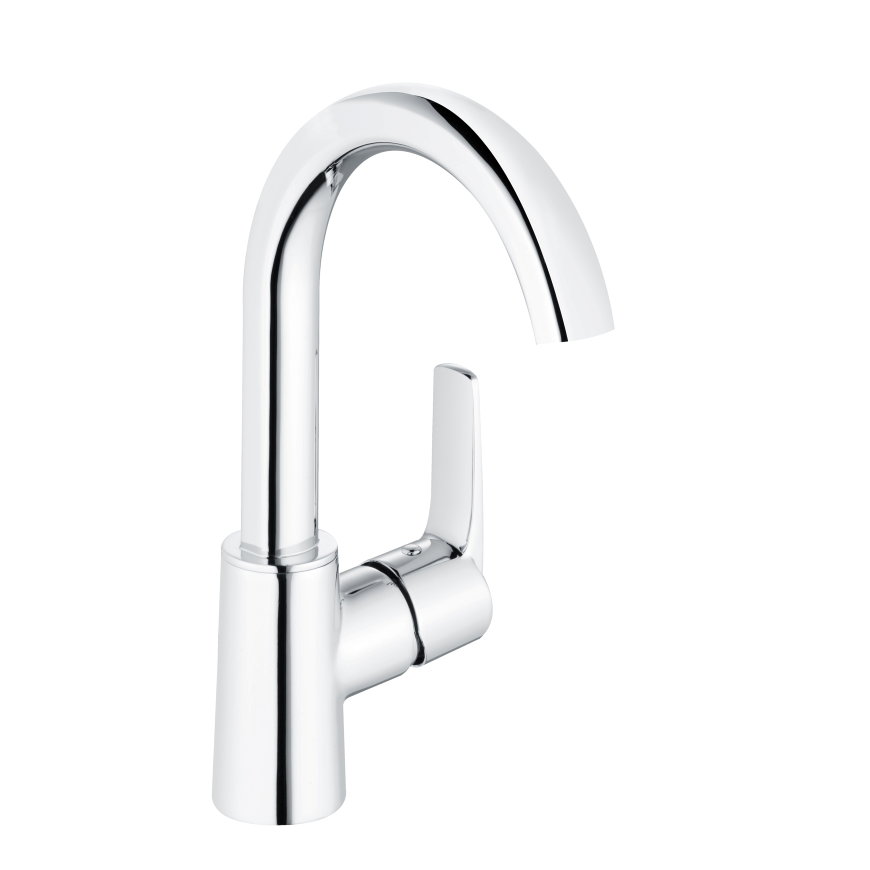 Wastafelmengkraan, serie Alpha 300, hendel, hoog model, met afvoerset, chroom, 3/8" 