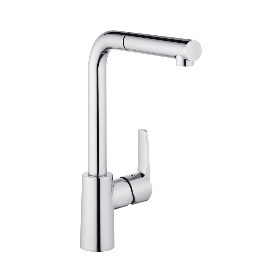 Keukenmengkraan, serie Alpha 300, hendel, hoog model, met uittrekbare uitloop, chroom, 3/8" 