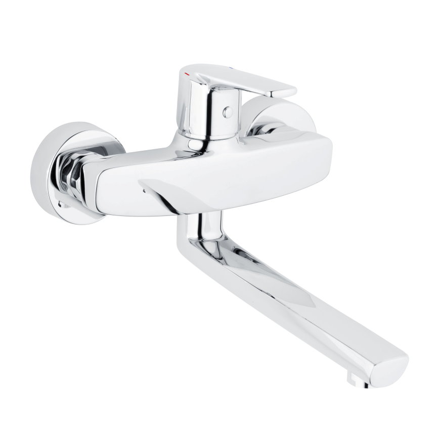 Keukenmengkraan, serie Alpha 300, wand, hendel, chroom, ½" x 15 cm