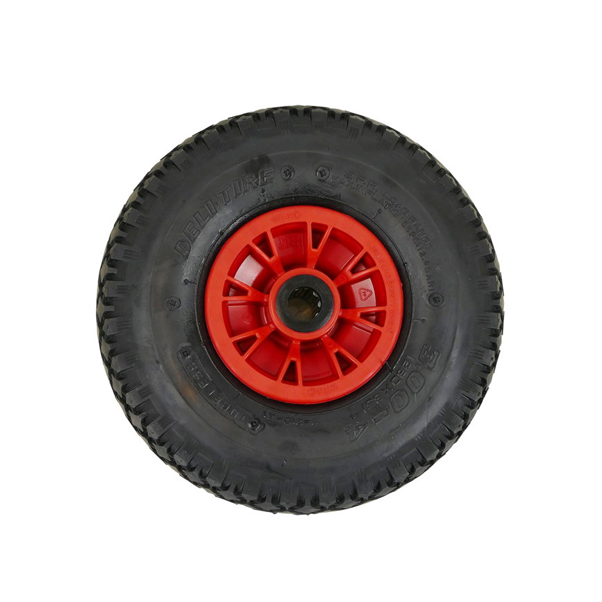 Fort wiel, voor steekwagen, 260 x 85 mm, zonder asdop, rood 