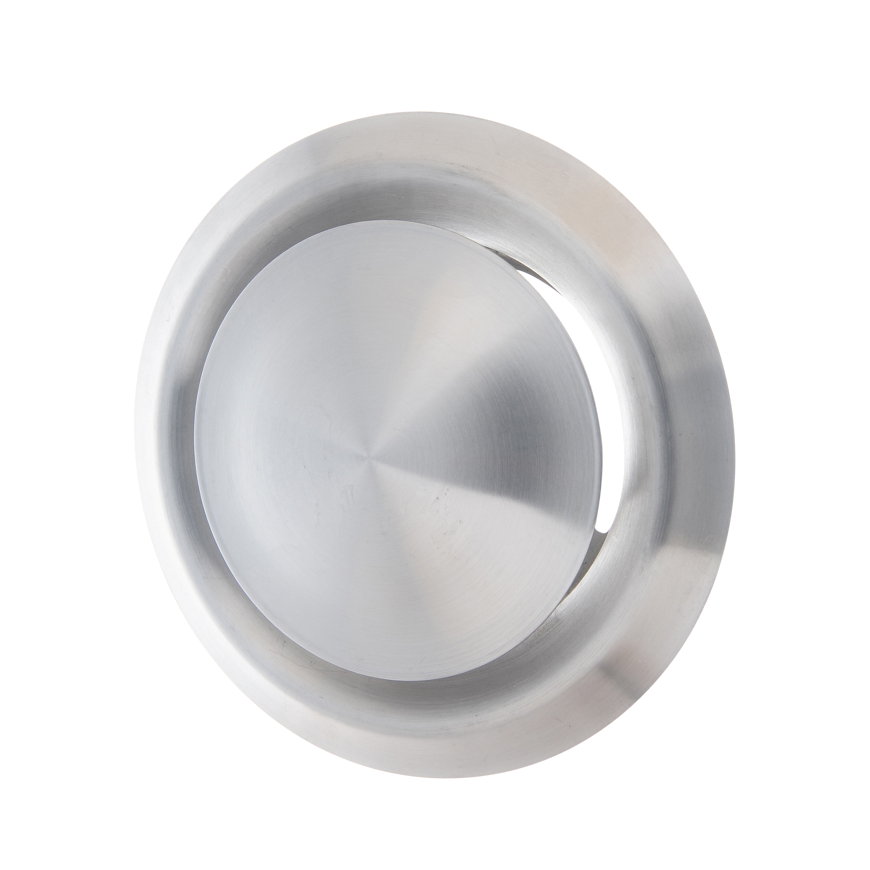 DEC toe- en afvoerventiel, type DVI, rvs 304, &Oslash; 100 mm, geborsteld rvs 