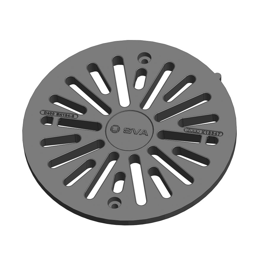 Roosterdeksel, type Basic SR, voor putrand 640 x 640 mm, blanco, D400, d = 520 mm