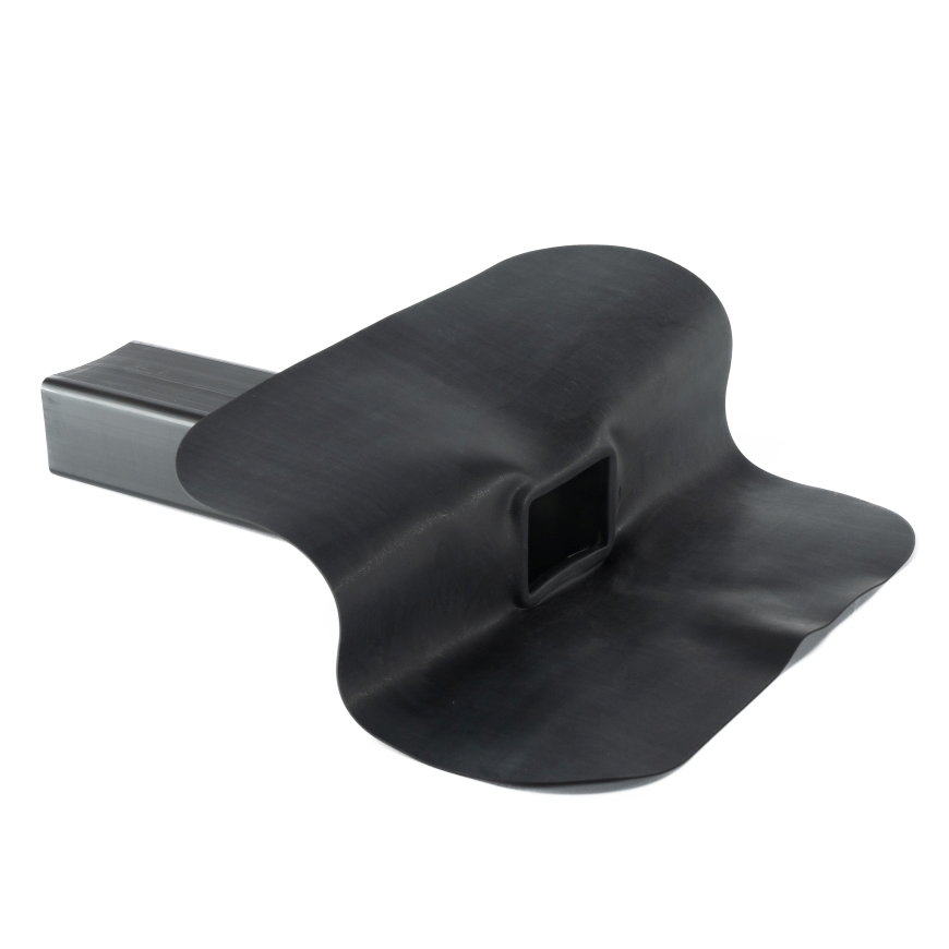 Kiezelbak, 90&deg;, edpm, gesloten zijuitloop, 60 x 80 mm, 300 mm 