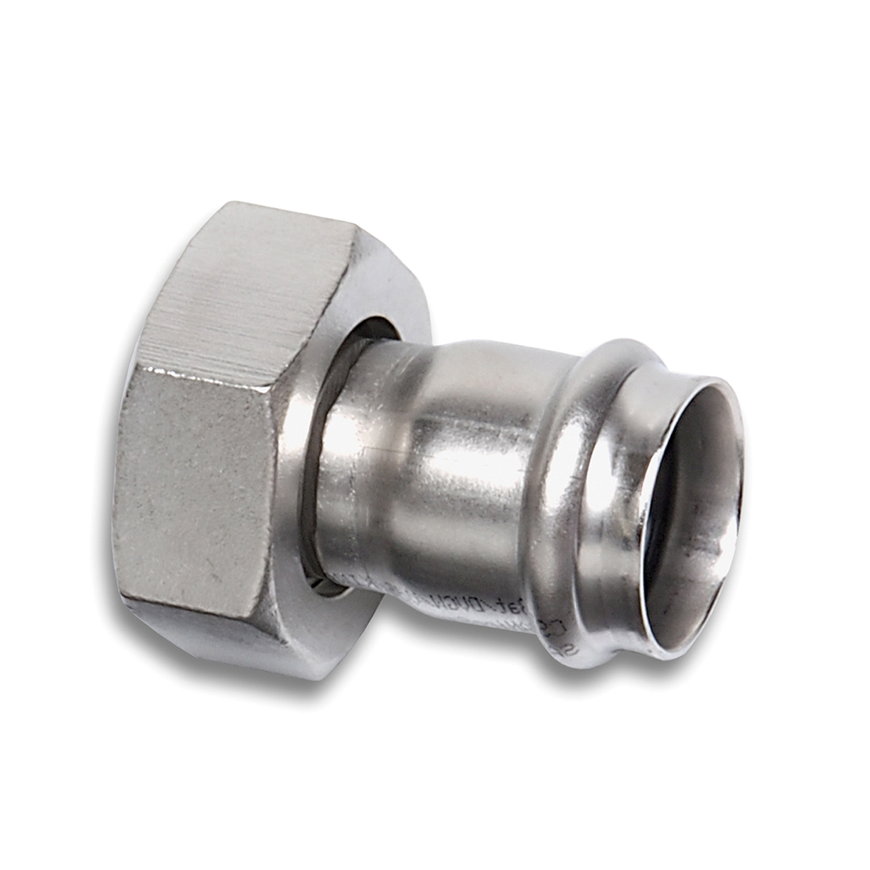 Sanha NiroSan 2-teilige Kupplung, Edelstahl 316L, IG x PV, ¾" x 15 mm