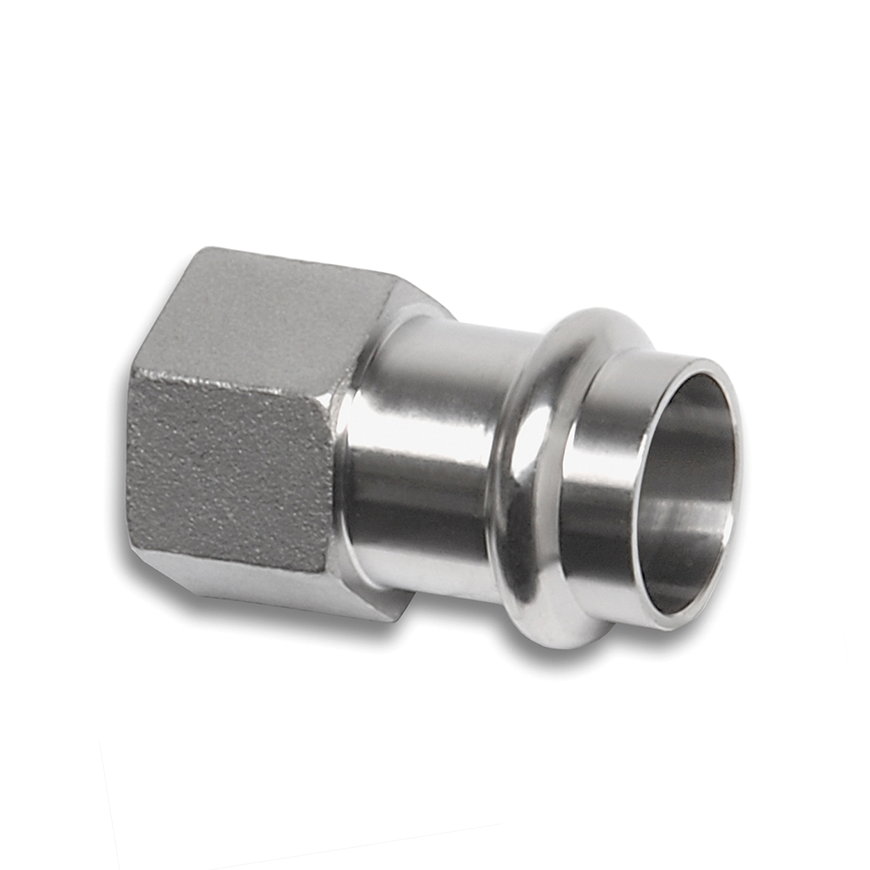 Sanha NiroSan schroefkoppeling, rvs 316L, binnendraad x pers, ½" x 15 mm