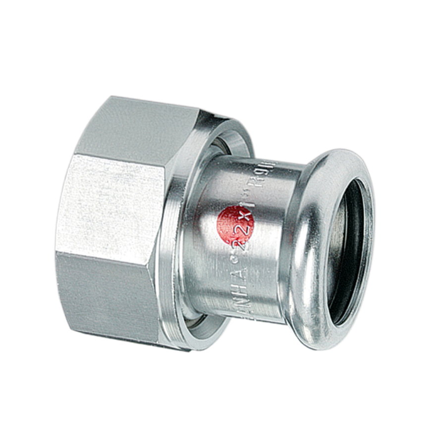 Sanha 2-delige schroef koppeling, type Therm, staal, binnendraad x pers, epdm, 1" x 22 mm 
