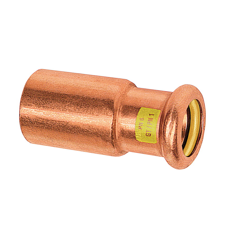 Sanha Press Gas overgangs koppeling, koper, spie x pers, 15 x 12 mm 