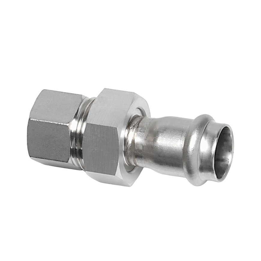 Sanha NiroSan 3-teilige Kupplung, Edelstahl 316L, PV x IG, 15 mm x &frac12;" 