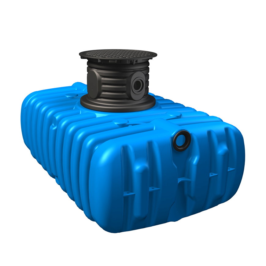 4Rain regenwatertank S incl. schacht, 1500 liter, 210 x 132 x 75 cm, ondergronds