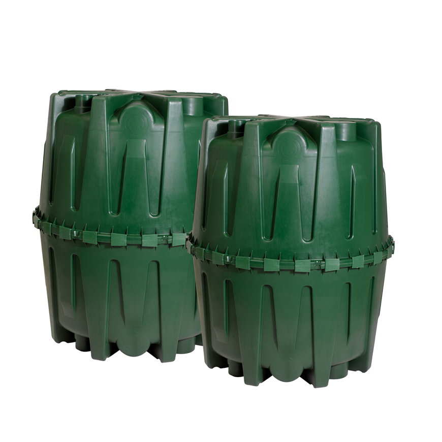 Garantia Herkules regenwatertank, 3200 liter, Ø 135 cm, h = 273 cm, ondergronds, set à 2 stuks 