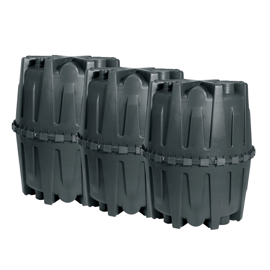 Garantia Herkules regenwatertank, 4800 liter, Ø 135 cm, h = 413,5 cm, ondergronds, set à 3 stuks 