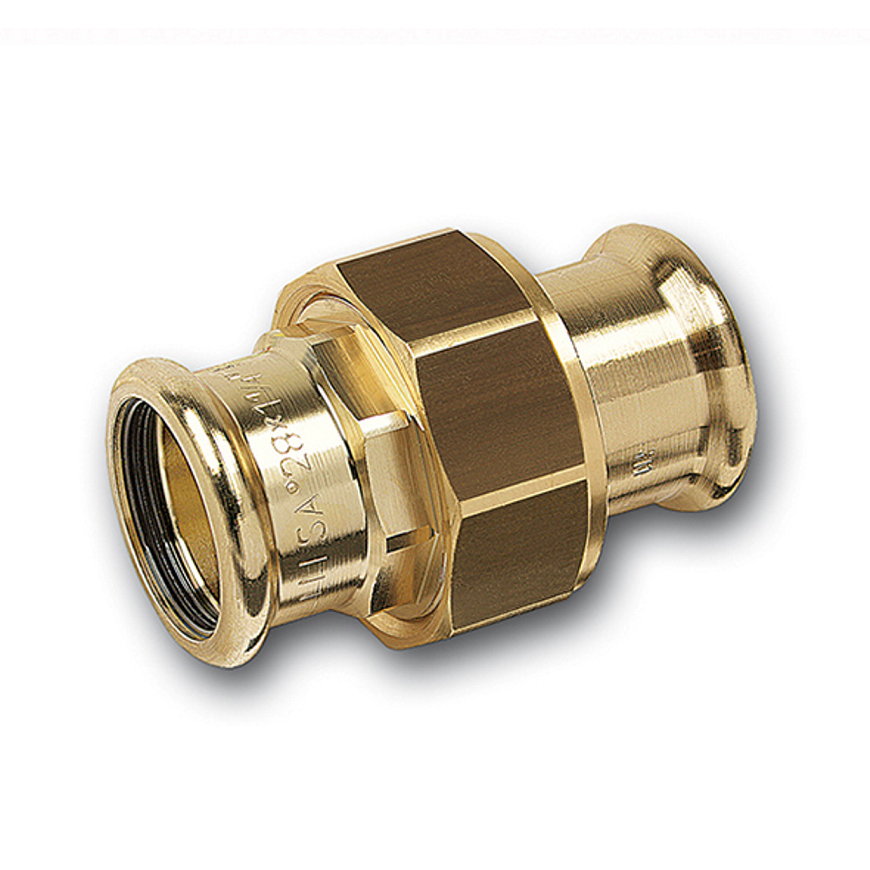 Sanha PuraPress 3-delige koppeling, brons, 2x pers, 15 mm