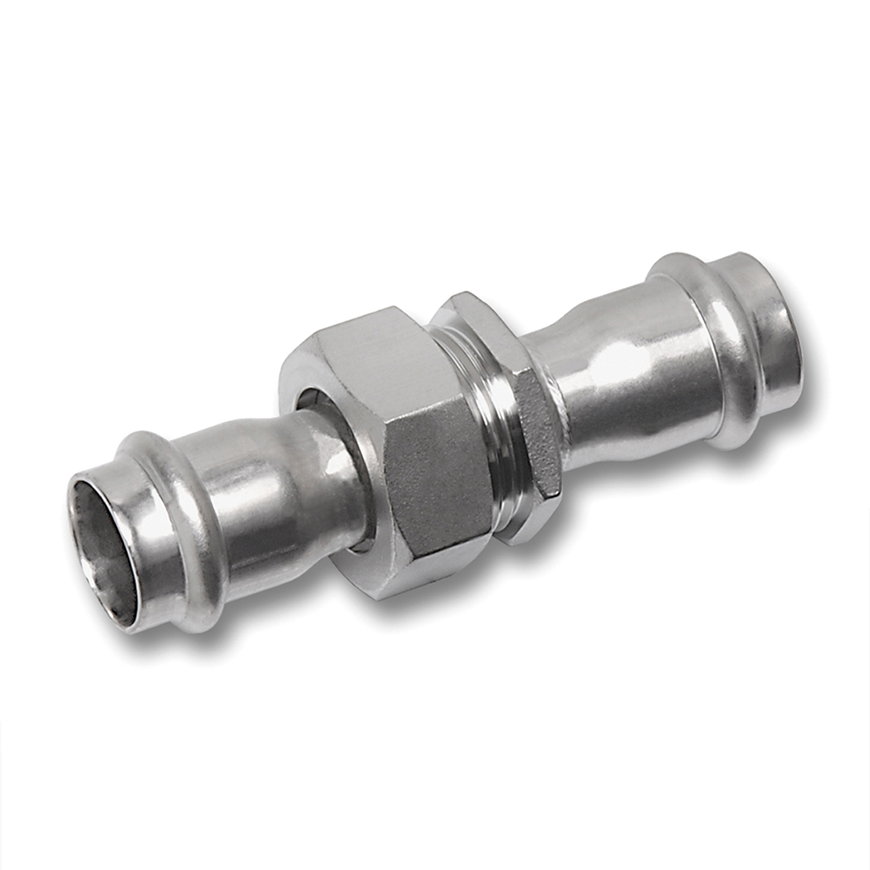 Sanha NiroSan 3-delige koppeling, rvs 316L, 2x pers, 15 mm