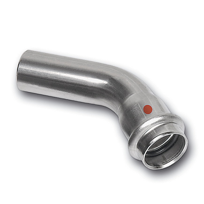 Sanha NiroTherm bocht 45°, spie x pers, 15 mm