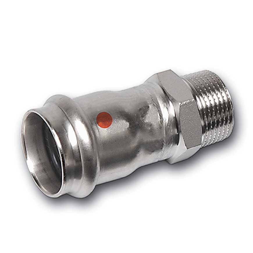 Sanha NiroTherm draad koppeling, pers x buitendraad, 15 mm x ½"