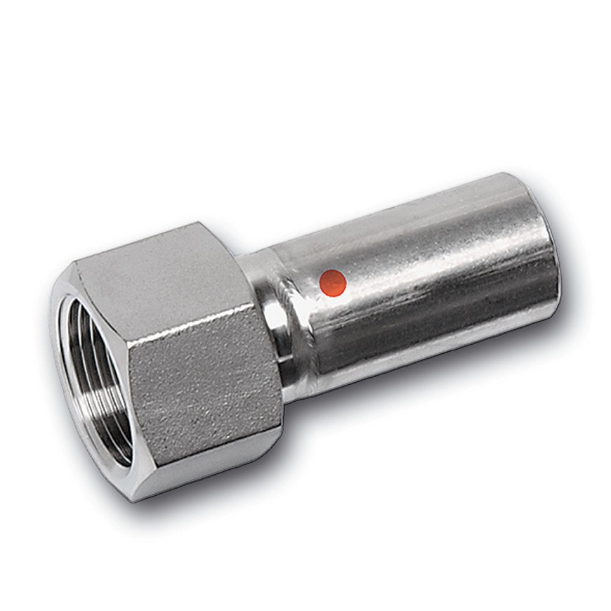 Sanha NiroTherm schroef koppeling met wartel, spie x binnendraad, 15 mm x ½"