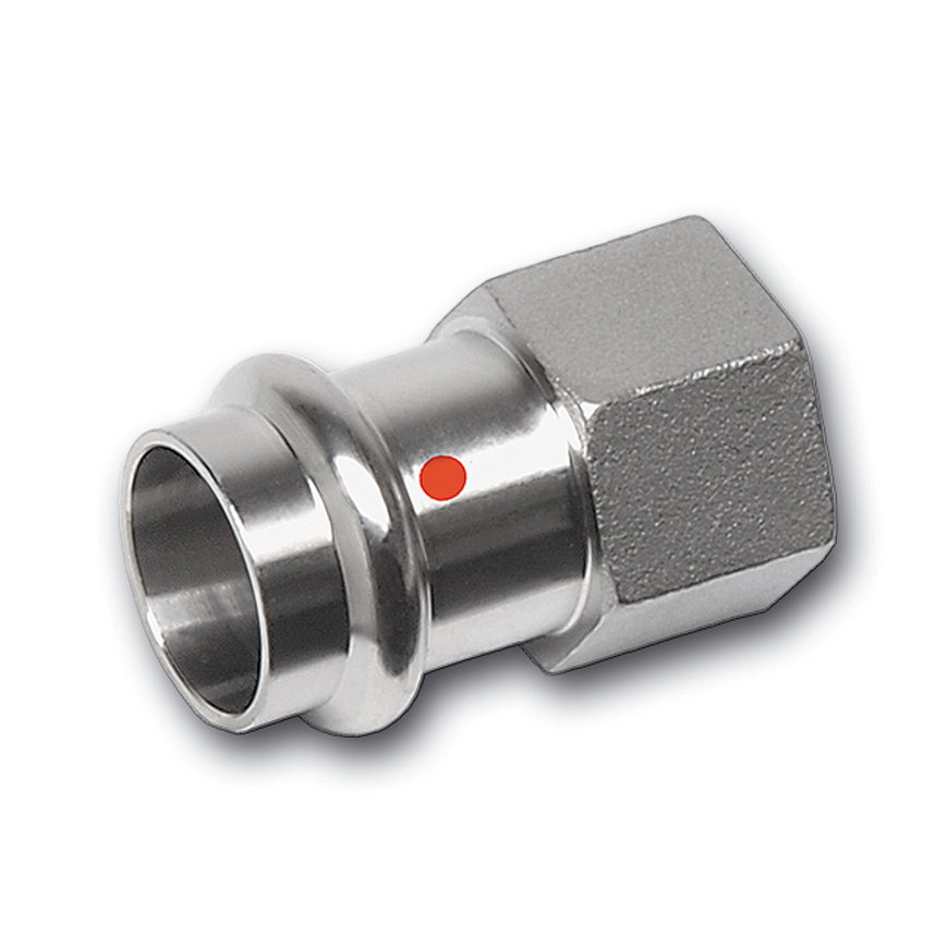 Sanha NiroTherm schroef koppeling, pers x binnendraad, 15 mm x ½"