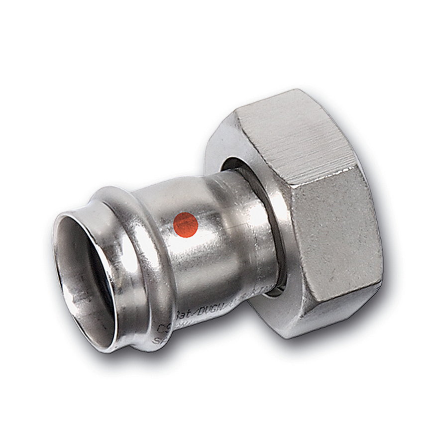 Sanha NiroTherm 2-delige draad koppeling, pers x binnendraad, 15 mm x ½"