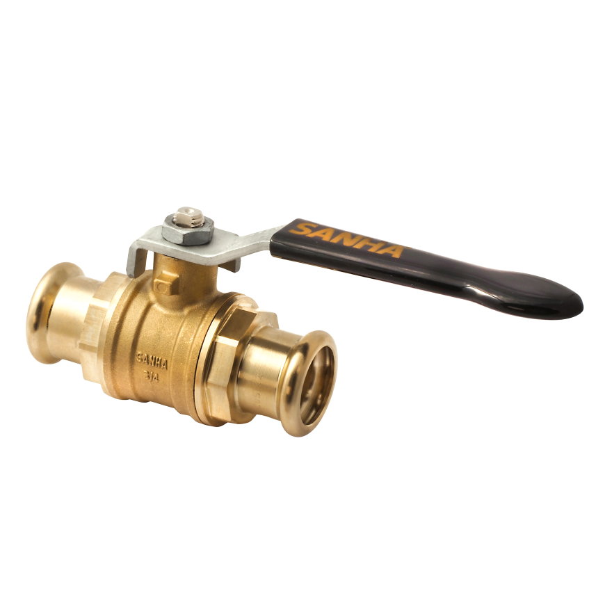 Sanha kogelkraan, messing, 2x pers, 15 x 15 mm