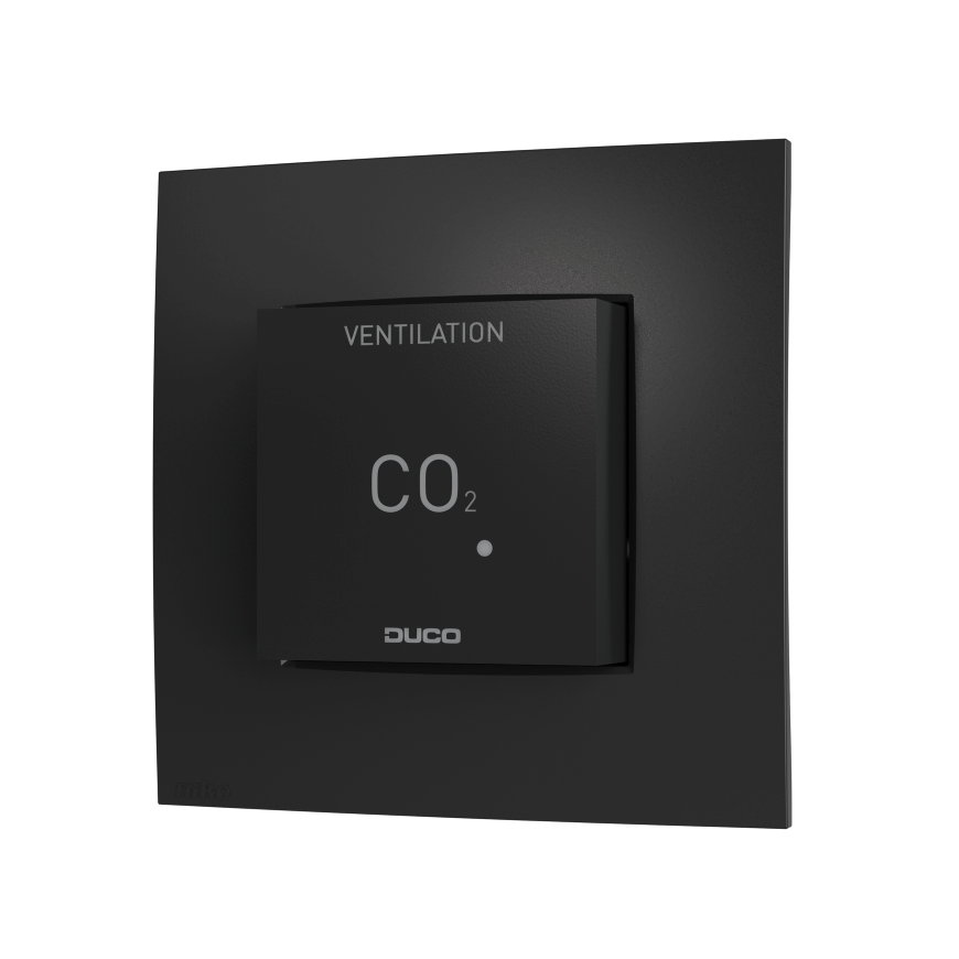 Duco CO&sup2; ruimtesensor zonder bediening, RF, zwart 