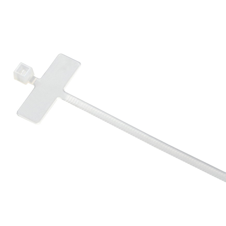 SapiSelco kabelbinders met markerlabel, 8 x 25 mm, transp., l = 100 mm, b = 2,5 mm, zak &agrave; 100 stuks 