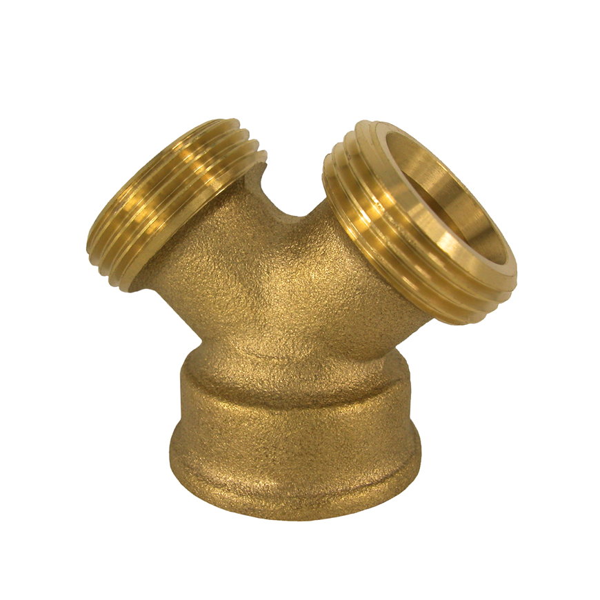 Y-stuk, messing, buitendraad x binnendraad x buitendraad, ¾"