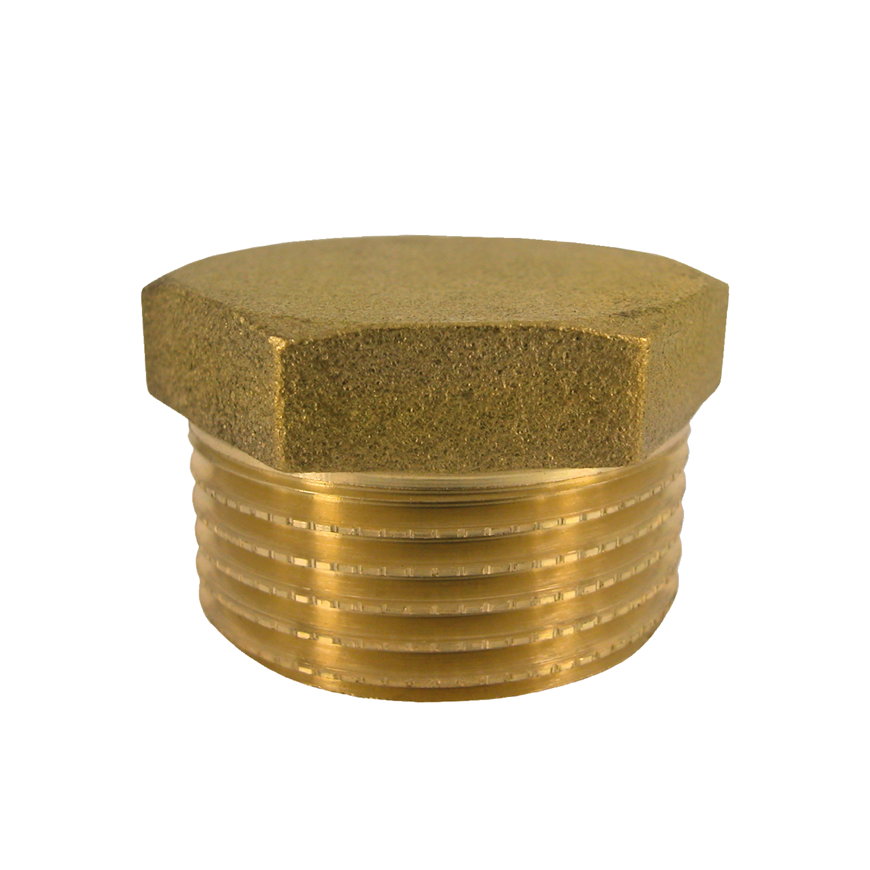 Stop, messing, 1x buitendraad, 1/8" 