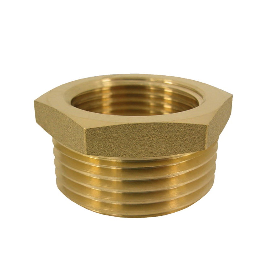 Verloop ring, messing, buitendraad x binnendraad, &frac14;" x 1/8" 