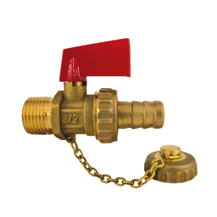 Kogel vul- en aftapkraan, messing, buitendraad, &frac12;" 