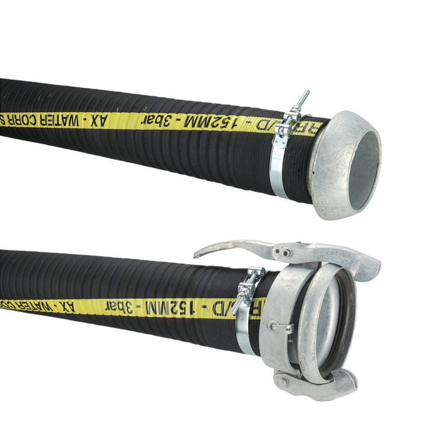 Maspla gierslang koppelset, rubber, v-deel x m-deel, 152 x 166 mm, l = 4 m 