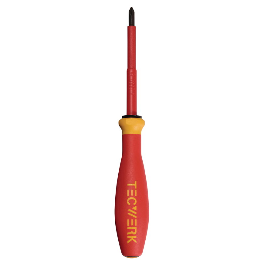 Tecwerk Pozidriv schroevendraaier, VDE ge&iuml;soleerd, PZD1, l = 185 mm, lemmetlengte 80 mm 
