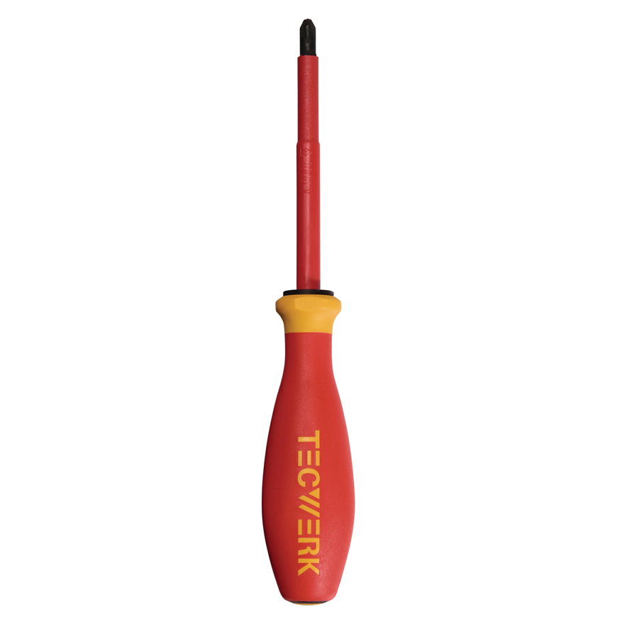 Tecwerk Pozidriv schroevendraaier, VDE ge&iuml;soleerd, PZD2, l = 215 mm, lemmetlengte 100 mm 