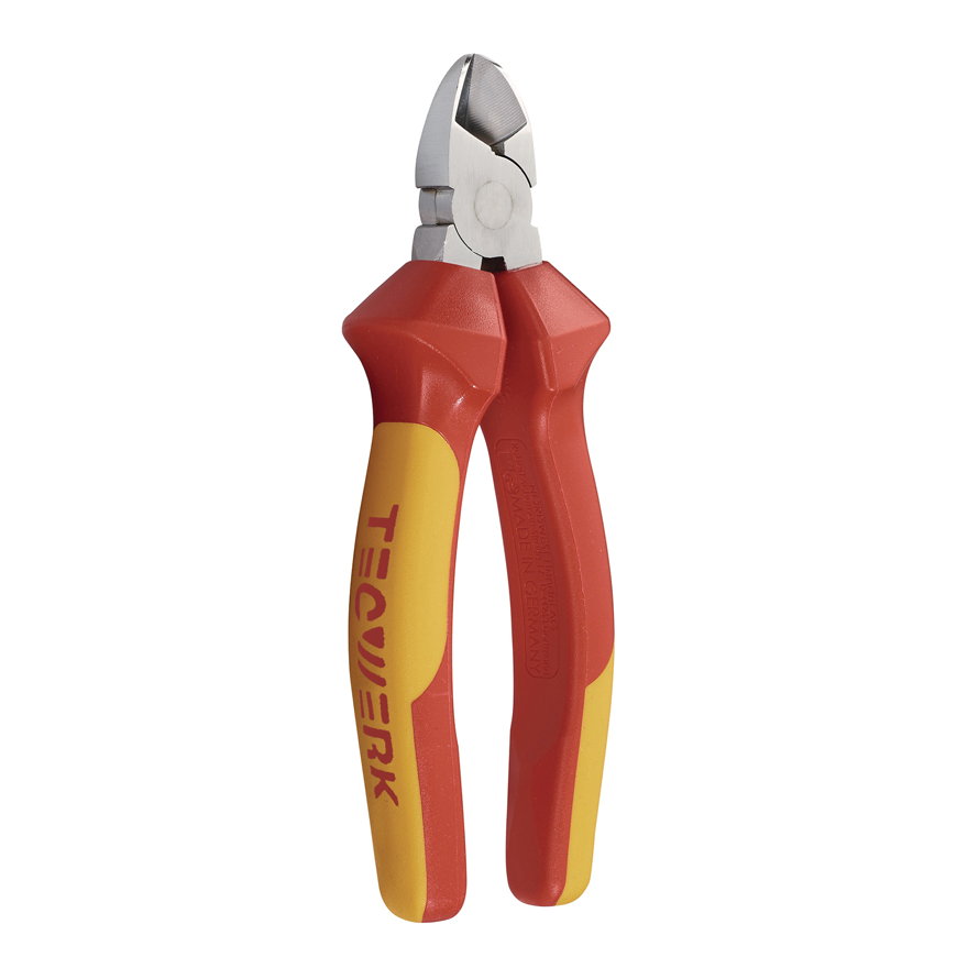Tecwerk zijkniptang, VDE-ge&iuml;soleerd, verchroomd, 2-componenten mantel, l = 160 mm 