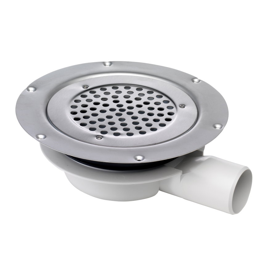Aquaberg afvoerput met rvs rand & rooster, rvs/rvs 304, verticaal verstelbaar, Ø 155mm, za 50mm, 3kN