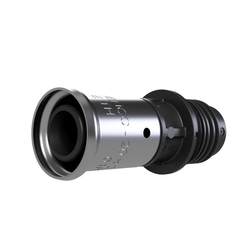 Henco koppeling voor Pro-Flow Manifold verdeler, pers x euroconus, 20 mm, zwart 