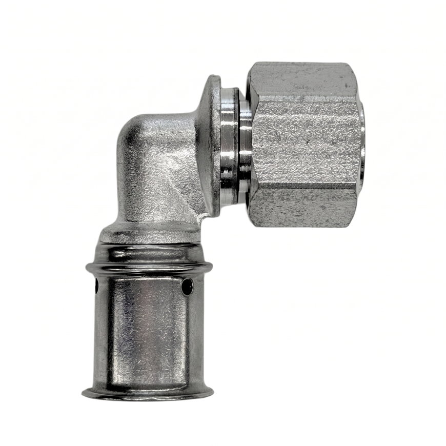 Ke Kelit Kelox Protec Clix schroefknie 90&deg; voor inbouwreservoir, messing, steek x bi.dr., 16 mm x &frac12;" 