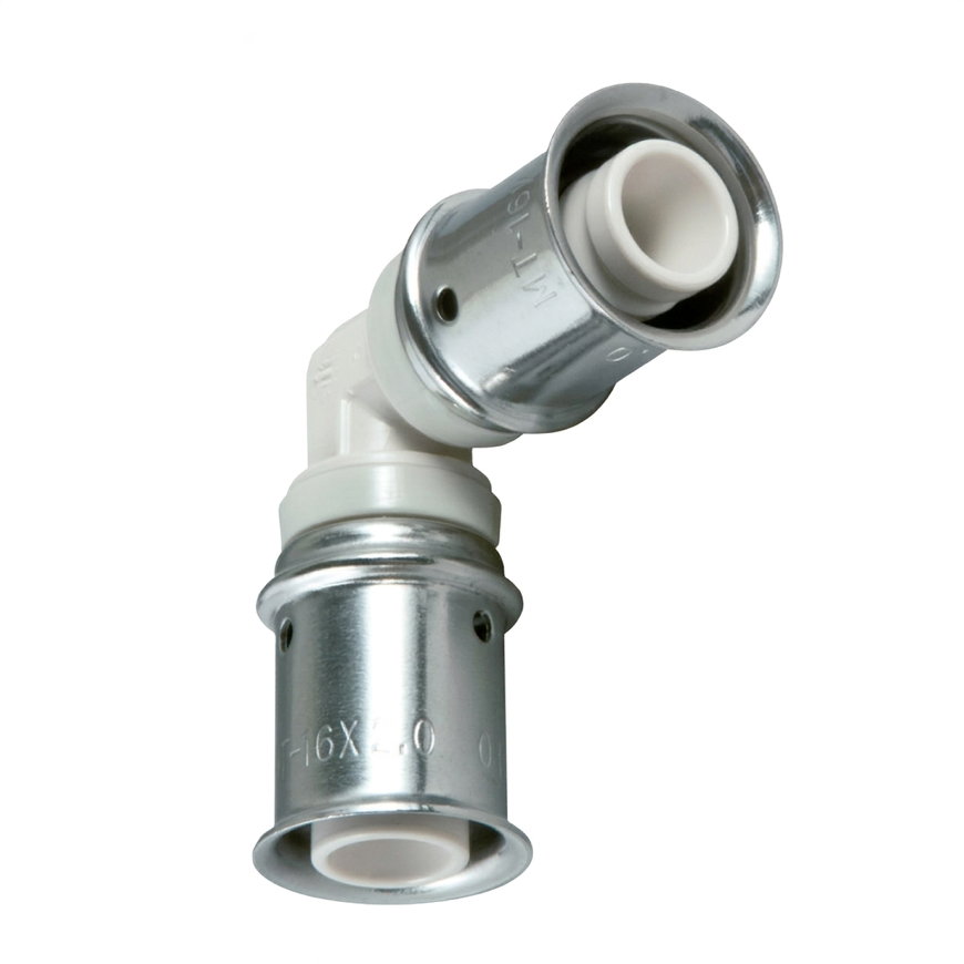 Ke Kelit Kelox Ultrax knie 90&deg;, ppsu, rvs, 2x pers, 16 x 16 mm 