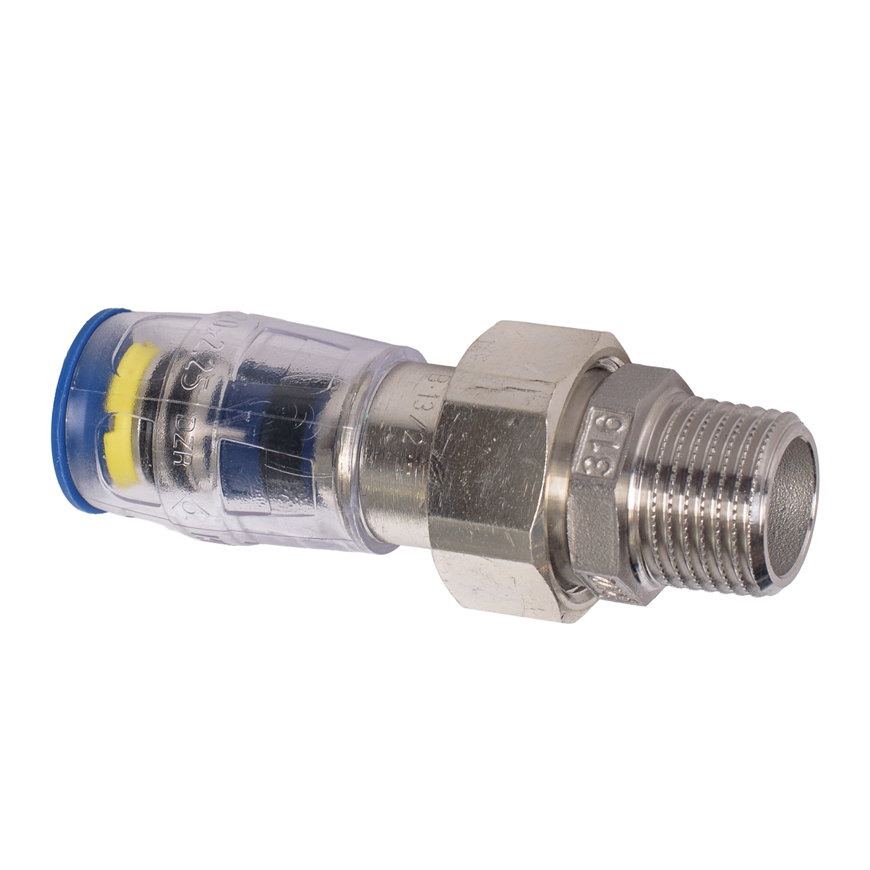 Ke Kelit Kelox Protec Clix schroefkoppeling met wartel, messing, rvs, steek x bu.dr., 16 mm x ½"