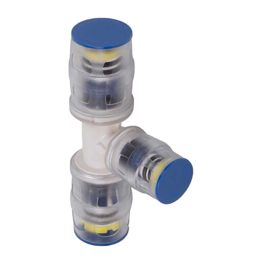 Ke Kelit Kelox Protec Clix T-stuk 90&deg;, ppsu, pa, 3x steek, 16 x 16 x 16 mm 