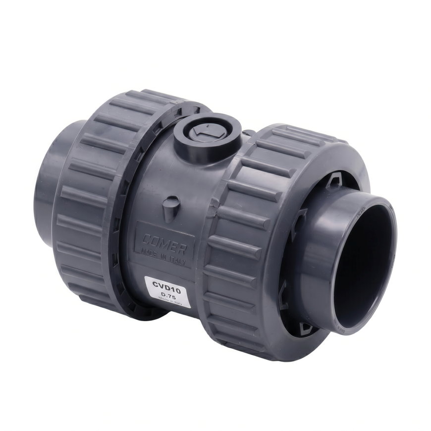 Comer terugslagklep, pvc-u, 2x inwendig lijm / 2x wartel, epdm, 16 bar, 16 mm