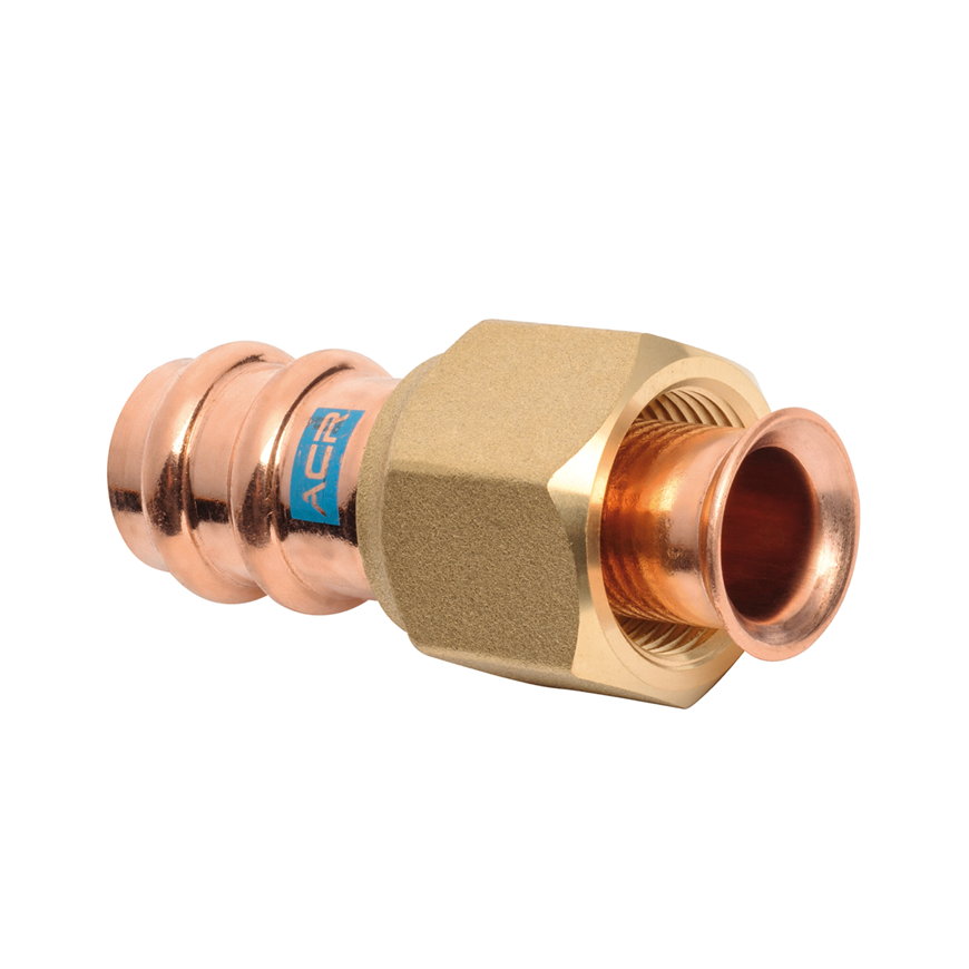 Sanha ACR Copper Press flare koppeling, koper, pers, &frac14;", zak &agrave; 5 stuks 