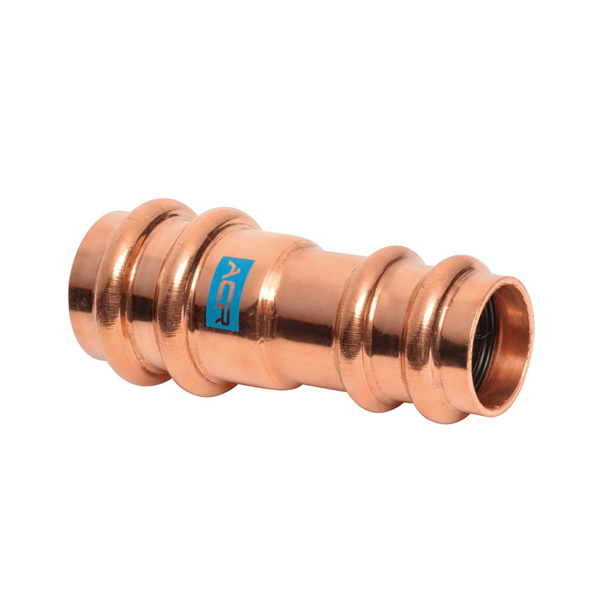 Sanha ACR Copper Press verloopkoppeling, koper, 2x pers, 3/8" x &frac14;", zak &agrave; 5 stuks 