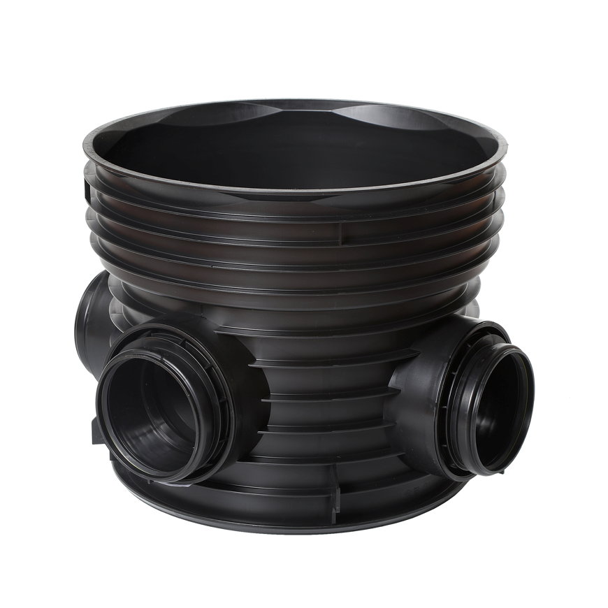 Wavin Tegra 600LC inspectieput, 4x manchet, pp, exclusief deksel, kruis, 4x 250 mm, gelijke spruit 