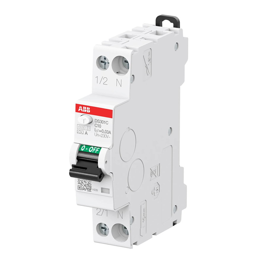 ABB aardlekautomaat, 2-polig, B Kar, 10A, 30mA, 6kA